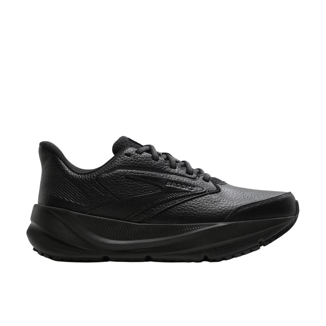 Brooks Men's Ghost Max Slip Resistant Shoes - Black on a white background.