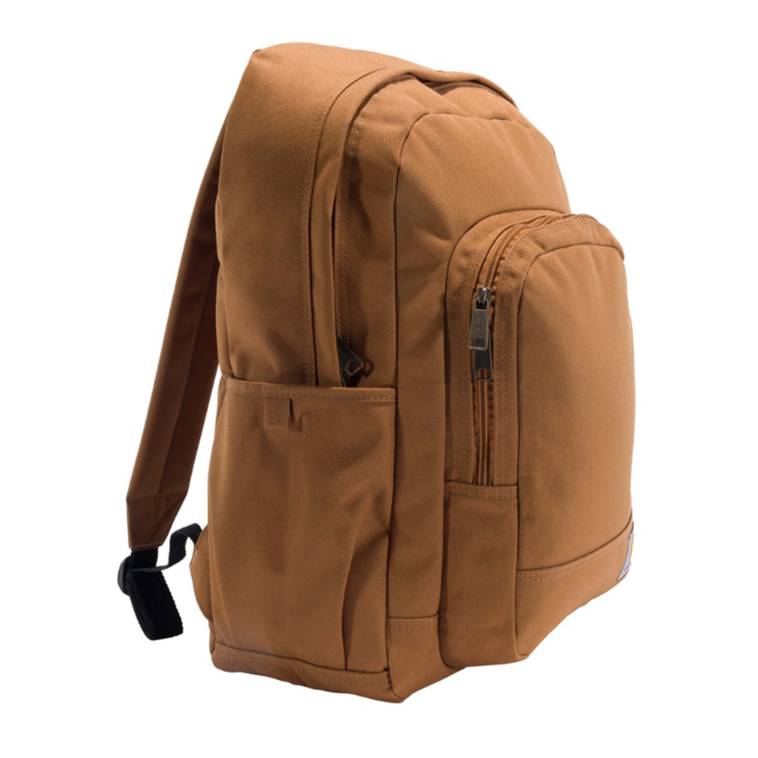 Brown backpack on a white background