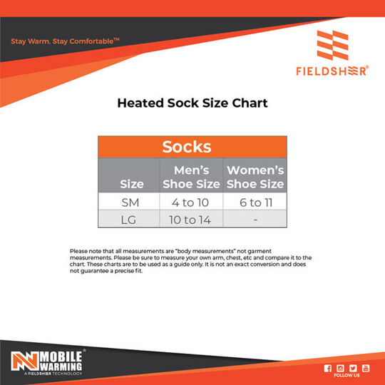 Size chart for sock