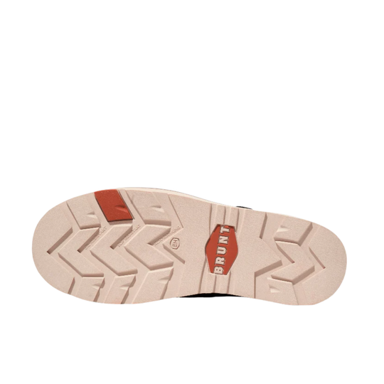 Boot sole with deep tread and BRUNT branding