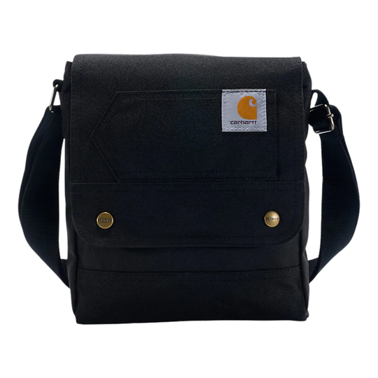 Black shoulder bag with Carhartt logo on a white background