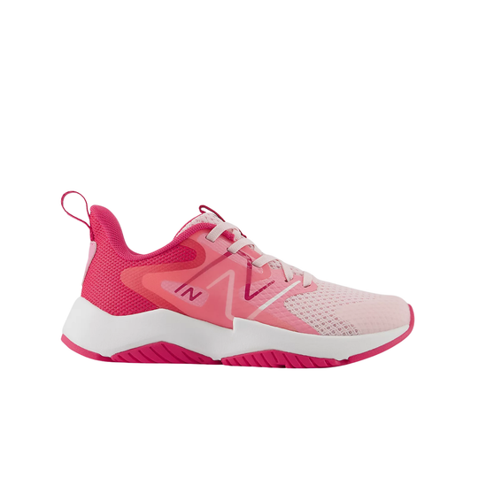 Pink and white sneaker on a white background
