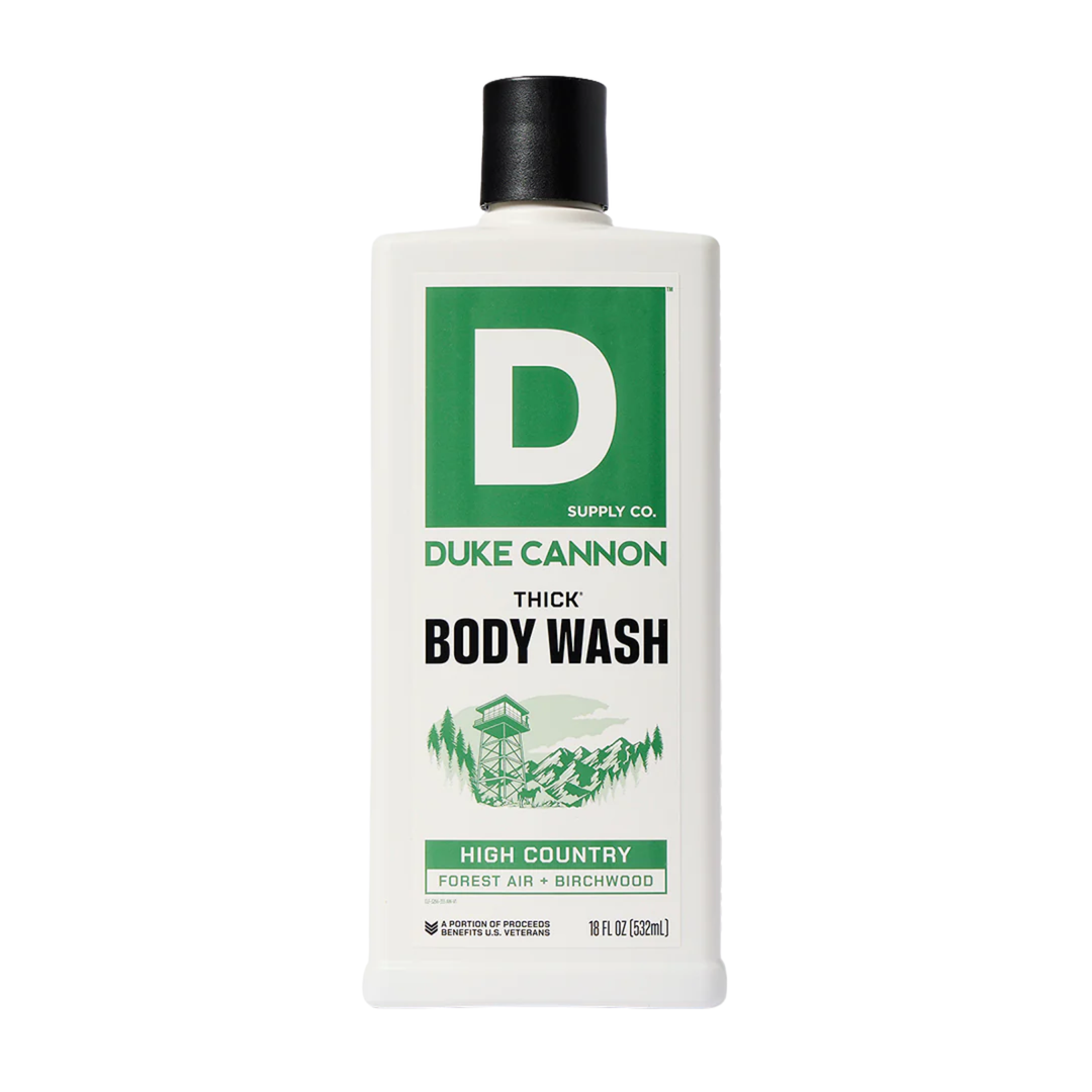 white and green 18oz body wash bottle