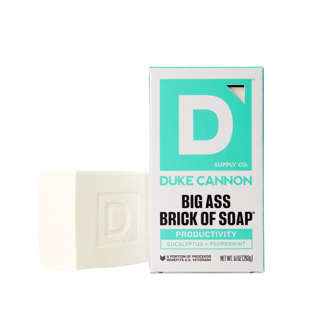 Duke Cannon Big Ass Brick of Soap with packaging on a white background