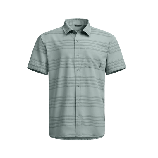 Green striped shirt on a white background