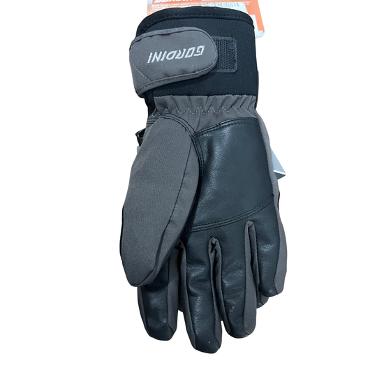 Black glove with gray palm on a white background