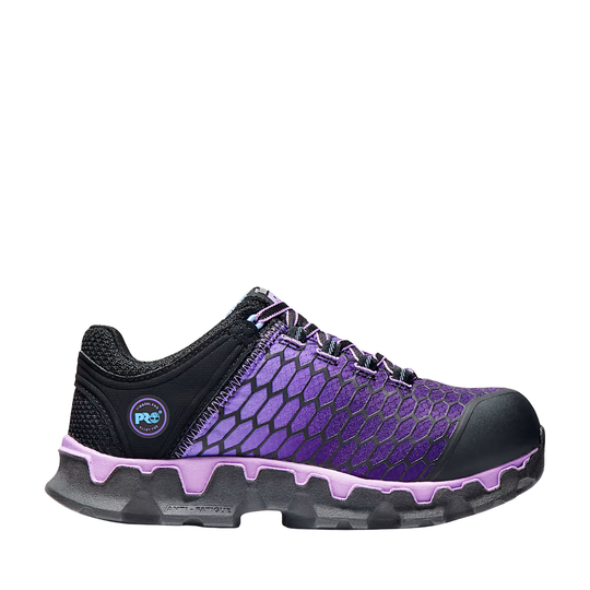 purple and black with Timpro logo work shoe on white background
