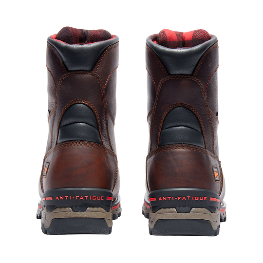 back of heels Brown leather work boots