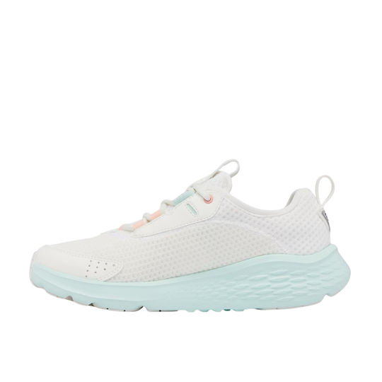 White and light blue sneaker on a white background