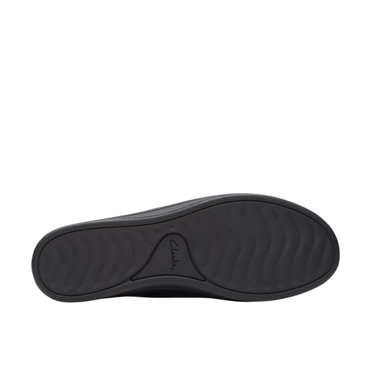Black boot outsole with Clarks branding