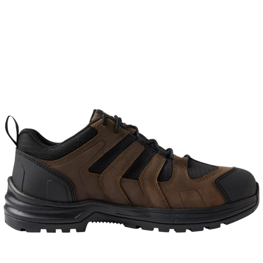 brown and black work shoe