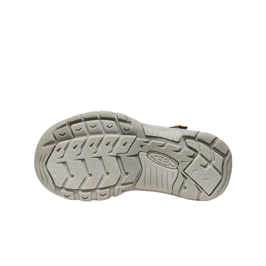 Gray sandal outsole with KEEN logo and deep tread pattern