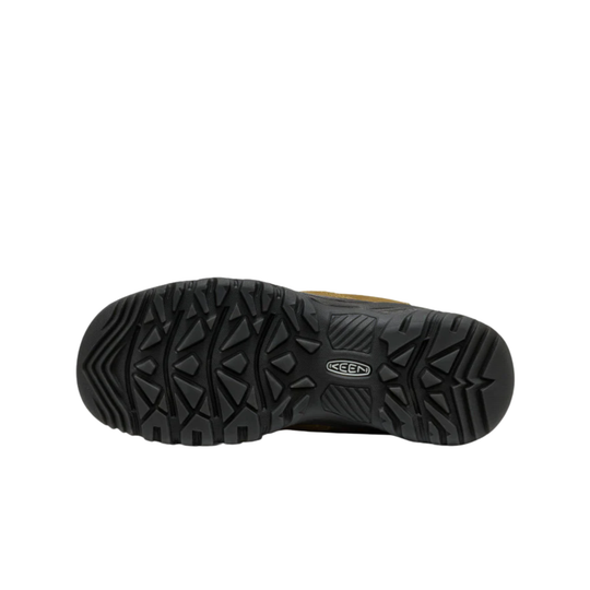 Black rugged boot outsole with KEEN logo