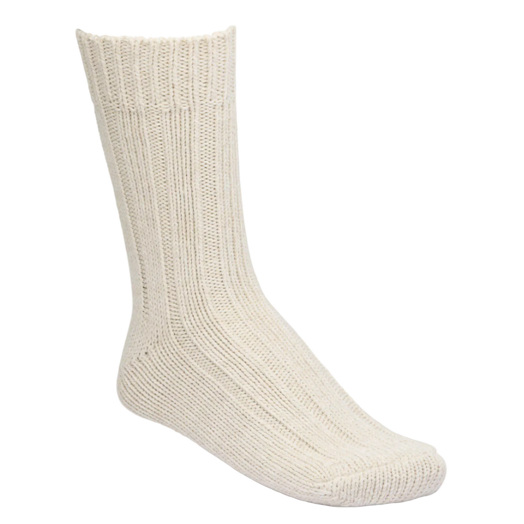 Beige sock on a white background