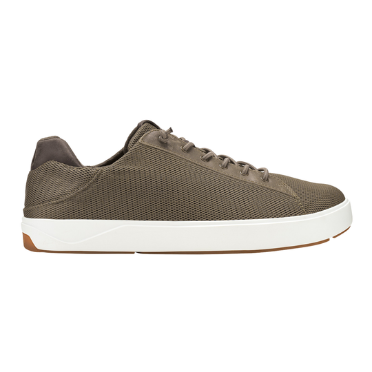walnut lace up sneaker mesh fabric on white background 