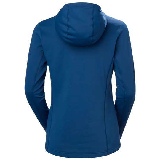 A royal blue hooded long-sleeve athletic top shown from the back, displayed on a clean white background.