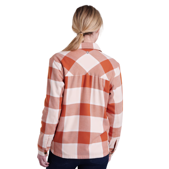 Kuhl Women's Ember Shirtjak - Copper on female model on white background