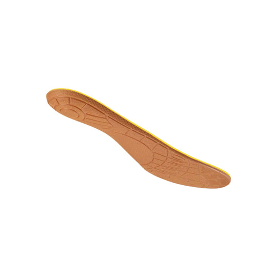 Tan full-length orthotic insole with yellow edge