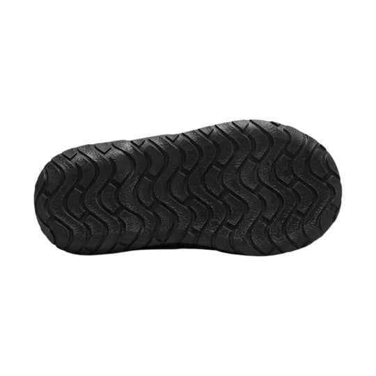 Black boot sole with wavy tread pattern