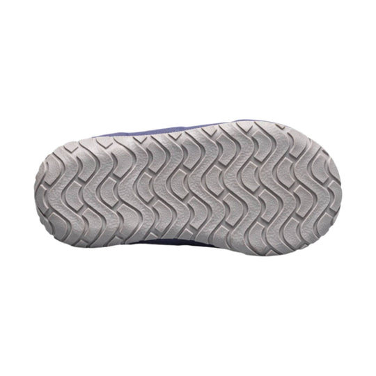 Gray boot outsole with wavy traction tread