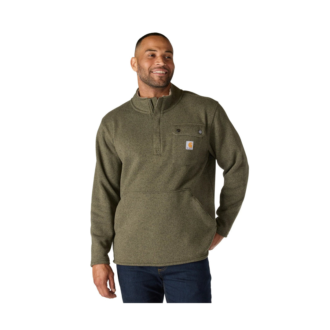 Carhartt Men's Quarter Zip Pocket Sweater Fleece - Dusty Olive - Lenny's Shoe & Apparel