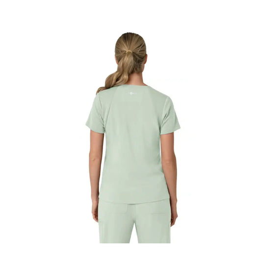 Mint green scrub top shown from the back