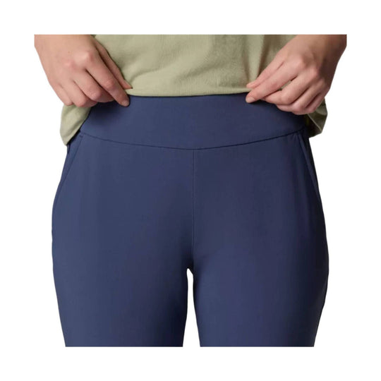 Navy capri leggings with a high waistband