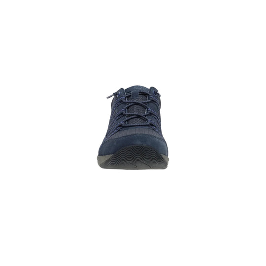 Navy blue athletic sneaker shown from the front