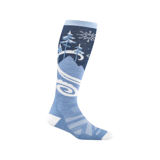 Darn Tough Vermont Women's Swirlwind Over The Calf Lightweight Ski and Snowboard Socks - Midnight - Lenny's Shoe & Apparel