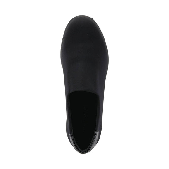 Black slip-on ankle boot seen from above