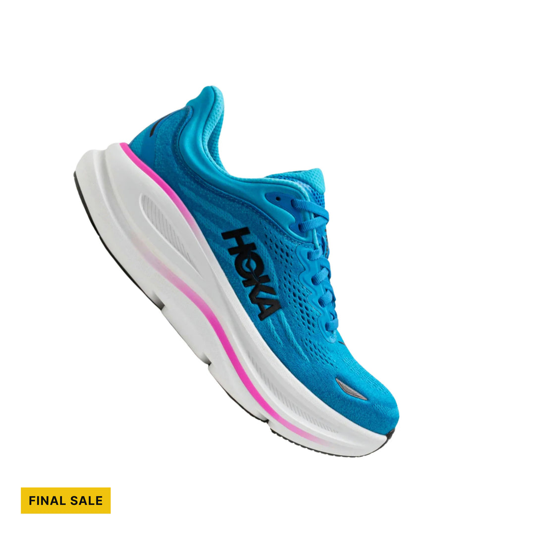 HOKA Women's Bondi 9 Running Shoes - Skyward Blue/Neon Fuchsia - FINAL SALE - Lenny's Shoe & Apparel