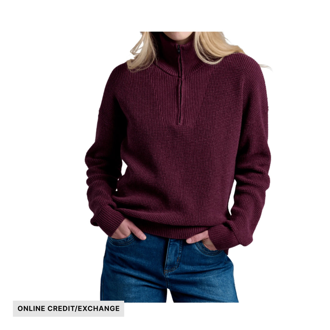 Kuhl Women's Norda Quarter Zip Sweater - Raisin - ONLINE CREDIT/EXCHANGE - Lenny's Shoe & Apparel