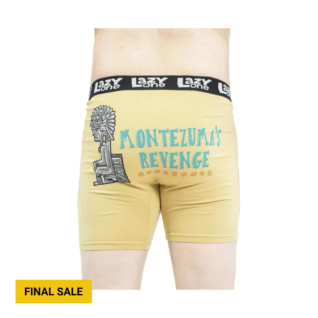 Lazy One Men's Montezuma Revenge Boxer Briefs - Yellow/ Blue/ Black - Lenny's Shoe & Apparel