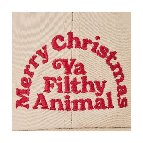Life Is Good Merry Christmas Ya Filthy Animal Chill Cap - Birch White - Lenny's Shoe & Apparel