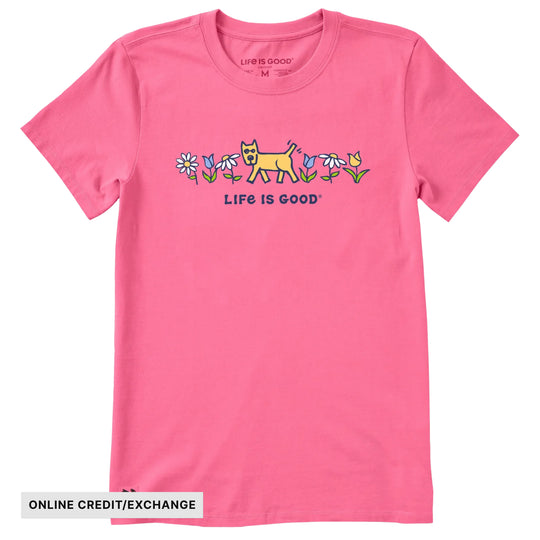 Life Is Good Women's Rocket Daisy Walk Short Sleeve Tee - Watermelon Pink - ONLINE CREDIT/EXCHANGE - Lenny's Shoe & Apparel