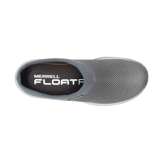 Gray slip-on sneaker with mesh upper and black insole marked MERRELL FLOAT