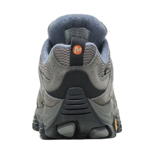 Gray athletic shoe with a brand logo on a white background
