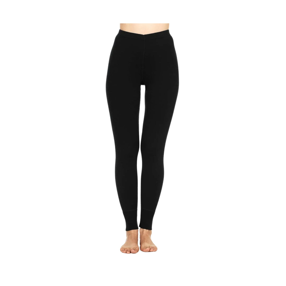 Black high-waisted leggings shown front view on a model