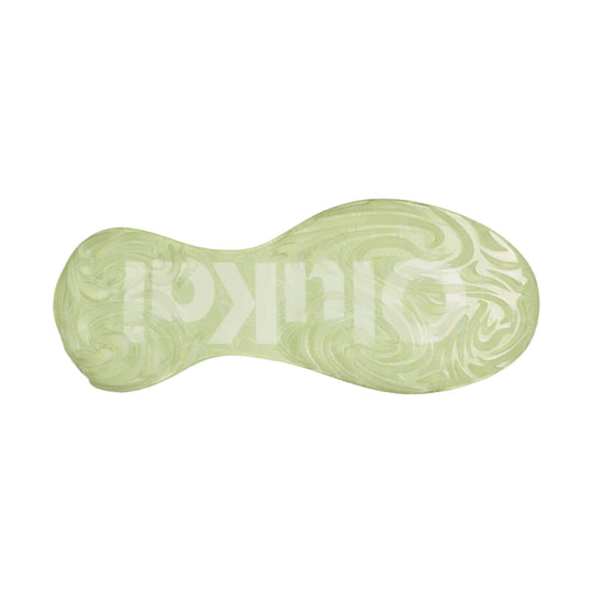 Translucent mint green outsole with marbled swirls and large embossed OLUKAI text