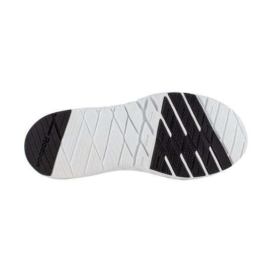 Black and white sneaker outsole with Reebok branding