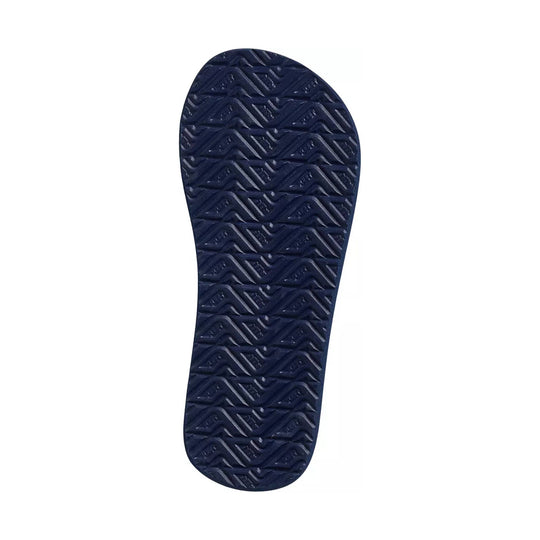 Dark navy flip-flop sole with zigzag tread pattern