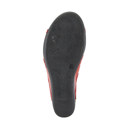 Black textured sandal sole with size mark 37