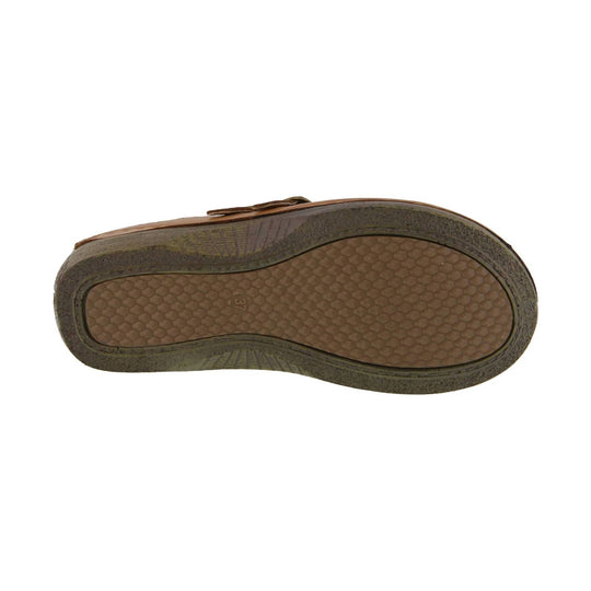 Brown clog outsole with hexagon tread and size 37 marking