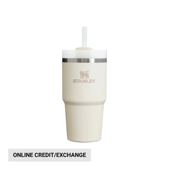 Cream insulated tumbler with lid and straw