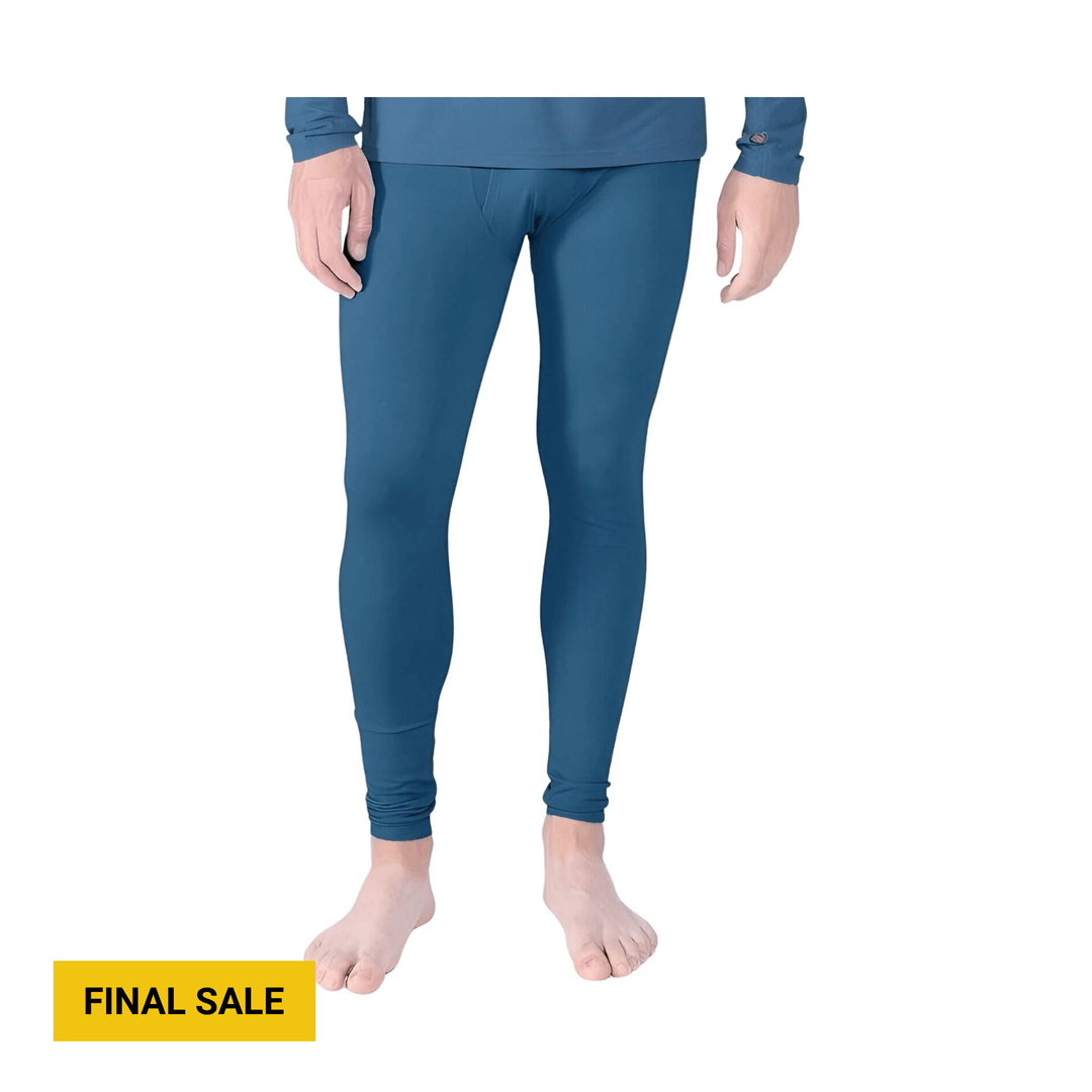 Blue men’s base layer pants with cuffs, shown front view with a "FINAL SALE" label