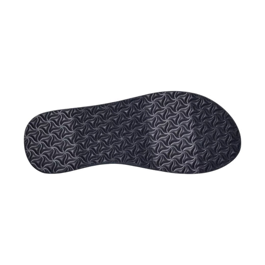 Black textured sandal outsole with a swirling tread pattern