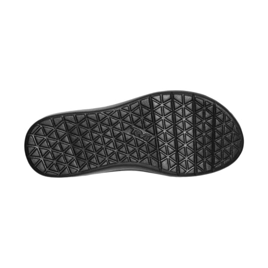 Black rubber sandal sole with a triangular tread pattern and embossed Teva logo
