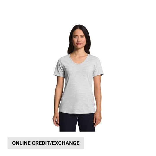 The North Face Women's Terrain Short Sleeve Scoop - Neck Tee - Light Grey Heather - Lenny's Shoe & Apparel