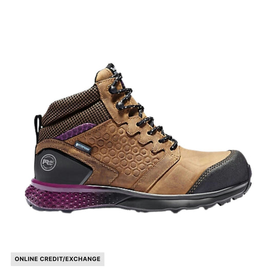 Timberland Pro Women's Reaxion Mid Composite Toe Waterproof Work Boots - Brown/Purple - ONLINE CREDIT/EXCHANGE - Lenny's Shoe & Apparel