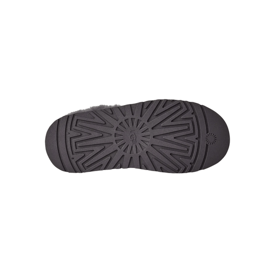 Black slipper sole with deep zigzag tread and UGG logo at center
